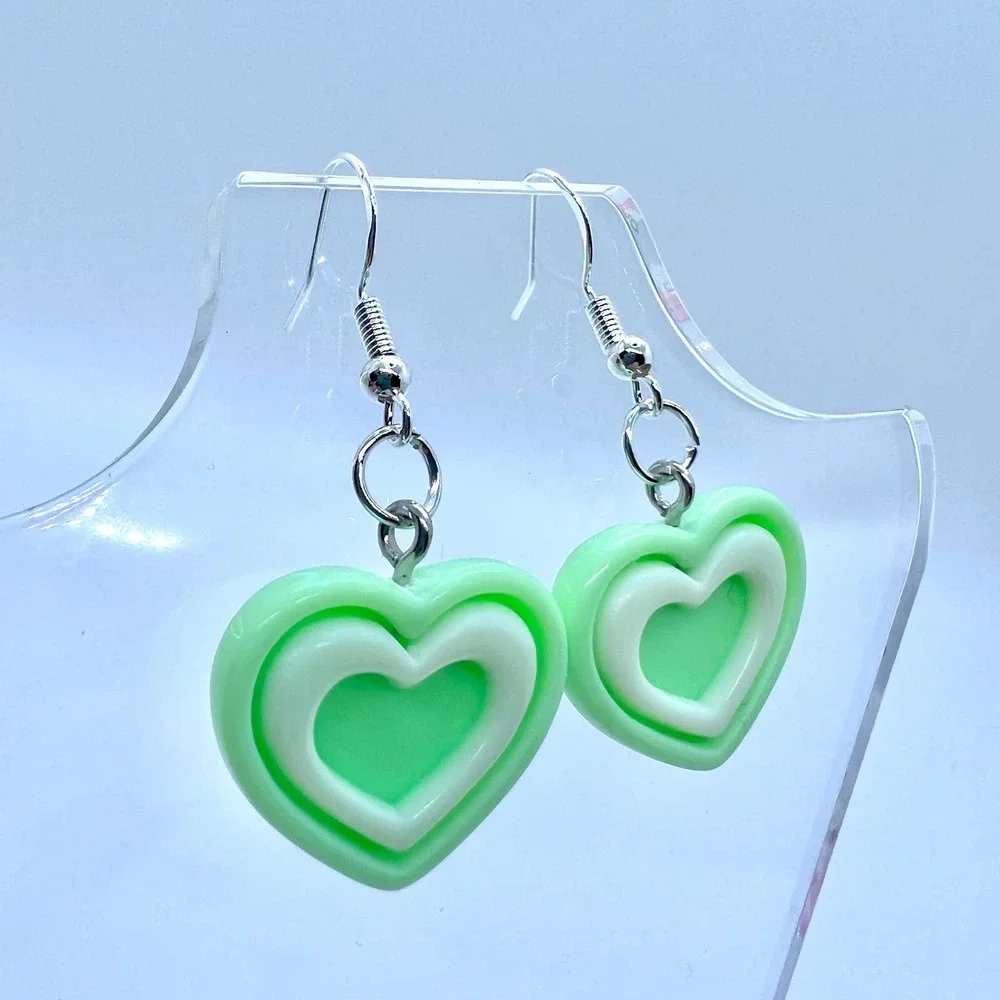 Heart Earrings - Pastel Earrings - Kawaii Earrings - Barbie Earrings - Little DD